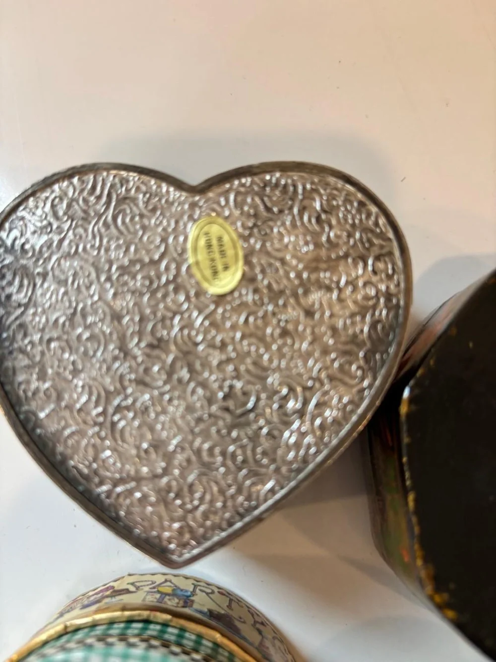 Vintage Box Lot- Kashmiri Papier Mache, Mary Engelbrecht, Heart Velvet, Floral